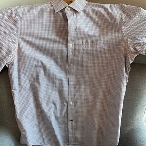 Banana Republic non iron classic fit dress shirt. Red, gray  and white check. XL